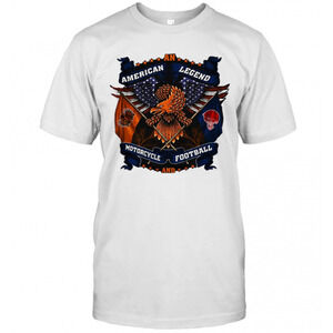 An American Legend Motorcycle And Football T-Shirt